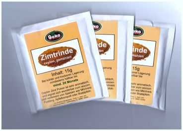 Ceylon Zimt - Zimtpulver - Zimtrinde gemahlen 3 x 15 g =45 Gramm 100% rein