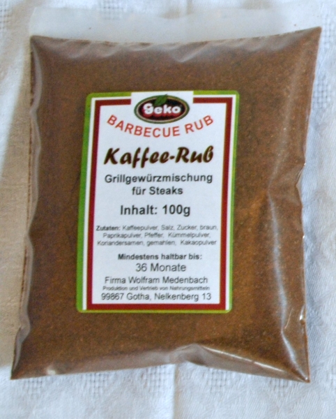 "GEKO" Kaffee-Rub - 100g BBQ Rub Grillgewürzmischung für Steaks #5752