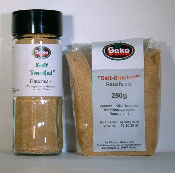 "GEKO" Rauchsalz im 100g Glasstreuer + 250g Nachfüllbeutel
